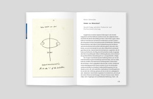 doppelinnenseite, links grafik, rechts textseite: beginn eines beitrags autorin – titel – untertitel – fließtext