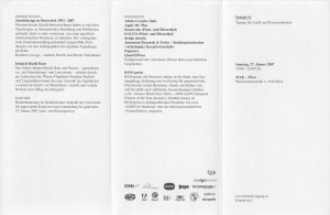 Programm der Konferenz »Default #1 – Tagung für Grafik und Kommunikation« im MAK 2007