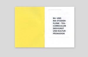 Schmutztitel der dritten Broschüre des Portfolios von Elisabeth Sattler, Professorin für Kunst- und Kulturpädagogik.