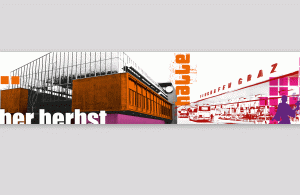 Wandgestaltung für ein Lokal am Grazer Jakominiplatz – das Band zog sich als Endlosschleife durch das gesamte Lokal.
