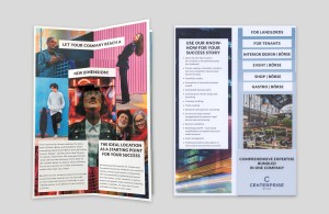Pop up-Folder für die Centerprise Group – Gastro-, Shop-, Event- und Projektbörse, Innenseiten englisch