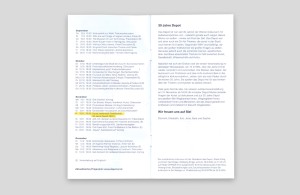 Depotfolder September/Oktober/November/Dezember 2024, Innenseiten, links Terminübersicht, rechts Vorwort