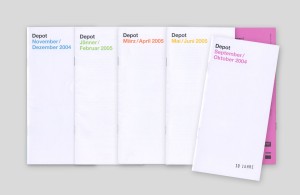 Foldergestaltung für den Verein Depot 2004/05 + 10-Jahres-Jubiläum 2004