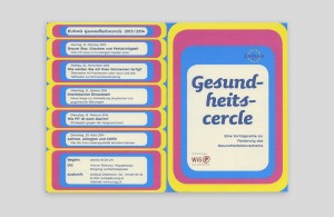 Einladung und Programm (Vorder- und Rückseite) für den Wiener Gesundheitscercle 2014, eine Vortragsreihe zur Förderung des Gesundheitsbewusstseins veranstaltet von EURAG