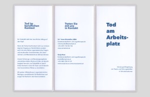 Folder »Tod am Arbeitsplatz – Rückseite Kontakt