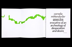 innenseiten der coverklappen: green line, pufferzone auf zypern, schmutztitel titel in grau