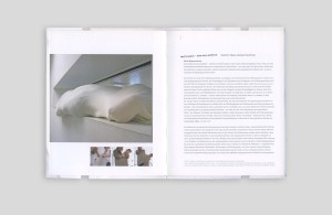 Katalog für das Projekt »textil:mobil«, Innenseiten Text »eine tour parforce« von Barbara Putz-Plecko, Farbfoto