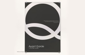 Type-specimen-plakat von rebecca Hayek zur schrift avant garde von herb lubalin