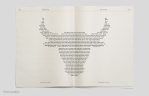 Beispiel aus der Lehre Typografie & Layout I: Typo-Zeitung »Just my Type*« aus dem BA-Studium »Gestaltung im Kontext« an der Akademie der bildenden Künste Wien – Theresa Kohler