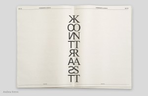 Typo-Zeitung »Kontrast« aus dem BA-Studium »Gestaltung im Kontext« an der Akademie der bildenden Künste Wien – Andrea Krenn
