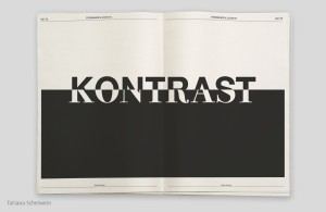 Typo-Zeitung »Kontrast« aus dem BA-Studium »Gestaltung im Kontext« an der Akademie der bildenden Künste Wien – Tatiana Scheiwein