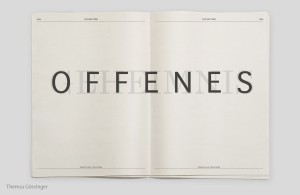 Typografie & Layout I, 2016, Typo-Zeitung »Oxymoron« aus dem BA-Studium »Gestaltung im Kontext« an der Akademie der bildenden Künste Wien – Theresa Gössinger