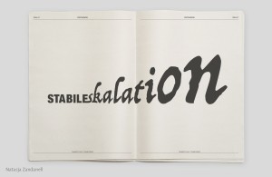 Typografie & Layout I, 2016, Typo-Zeitung »Oxymoron« aus dem BA-Studium »Gestaltung im Kontext« an der Akademie der bildenden Künste Wien – Natasja Zandanell