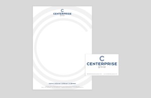 Logo für Centerprise Group – Dachmarke für Gastro-, Shop- und Eventbörse – Briefpapier und Visitenkarte