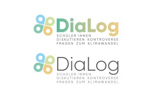 Logoentwurf für das Projekt »DiaLog – Schüler·innen diskutieren kontroverse Fragen zum Klimawandel«