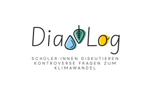 Logoentwurf für das Projekt »DiaLog – Schüler·innen diskutieren kontroverse Fragen zum Klimawandel«