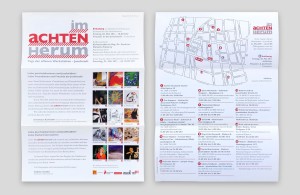 Folder für den Tag der offenen Werkstätten in der Josefstadt: »im achten herum«