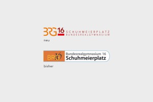 Vergleich altes und neues Logo des BRG 16